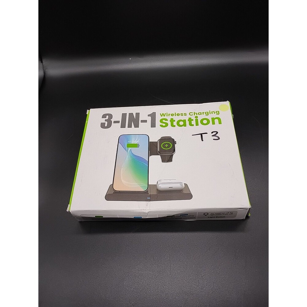 Wireless Charging Station 3 in Fast Charge  Apple iWatch Ultra+ SE 2-9 Lime Grn